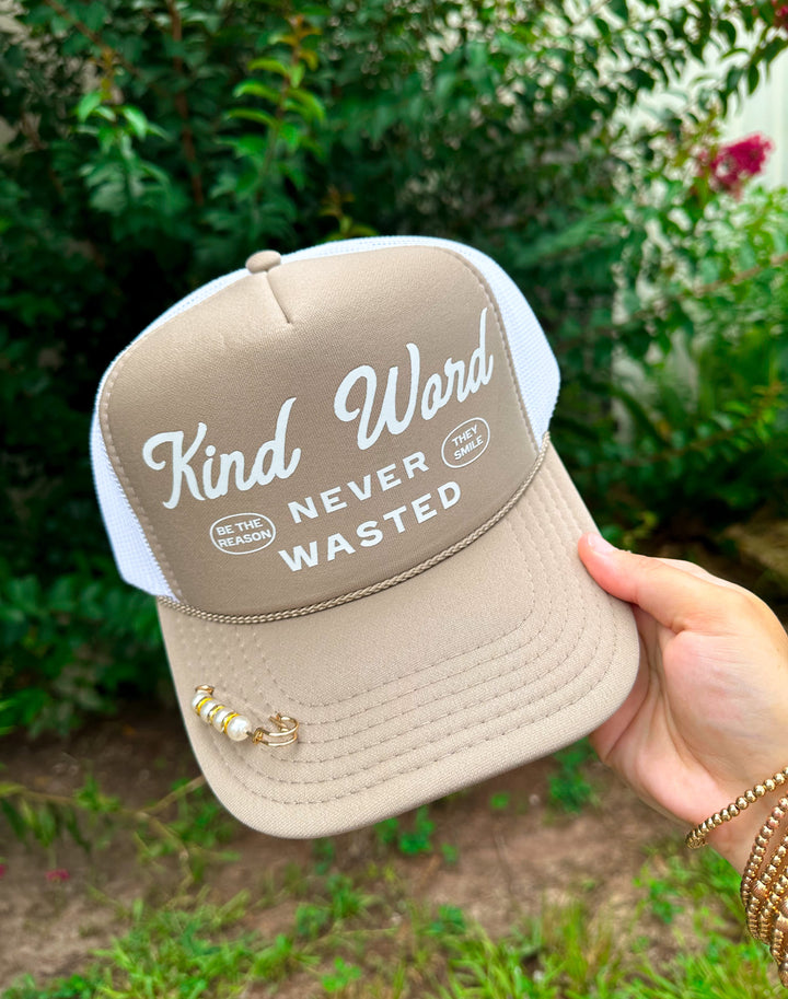 Kind Word Never Wasted Khaki/White Trucker