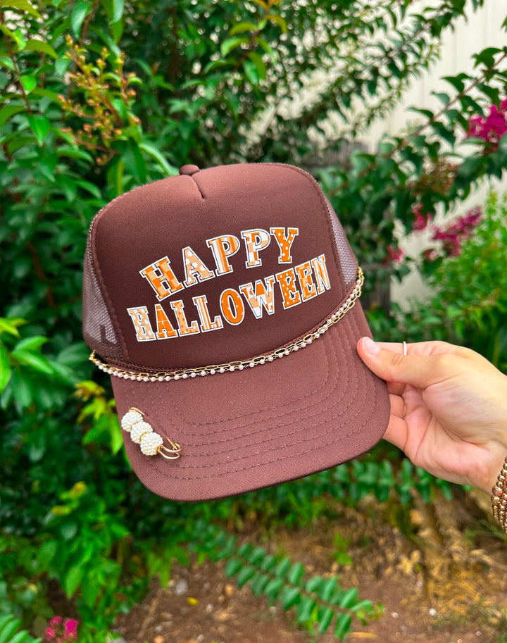 Happy Halloween BROWN Trucker Hat