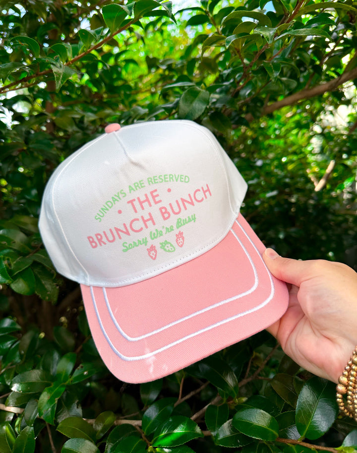Brunch Bunch White/Light Pink Canvas Trucker Hat