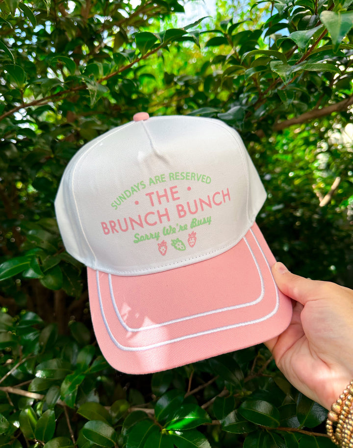 Brunch Bunch White/Light Pink Canvas Trucker Hat