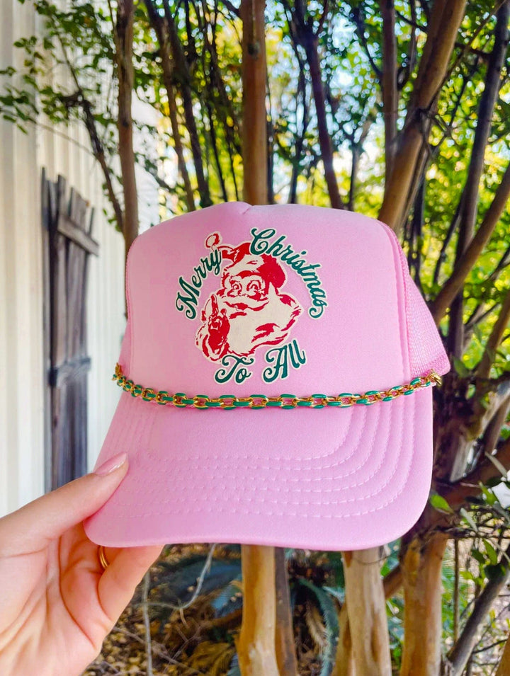 Vintage Santa Light Pink Trucker