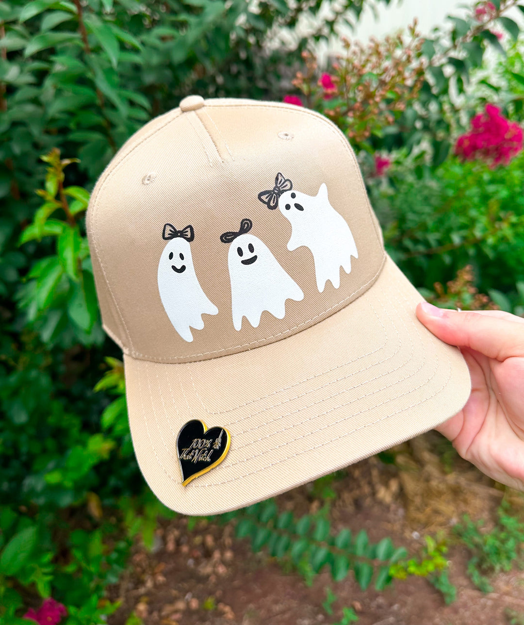 Girly Ghost Trio Tan Canvas Trucker