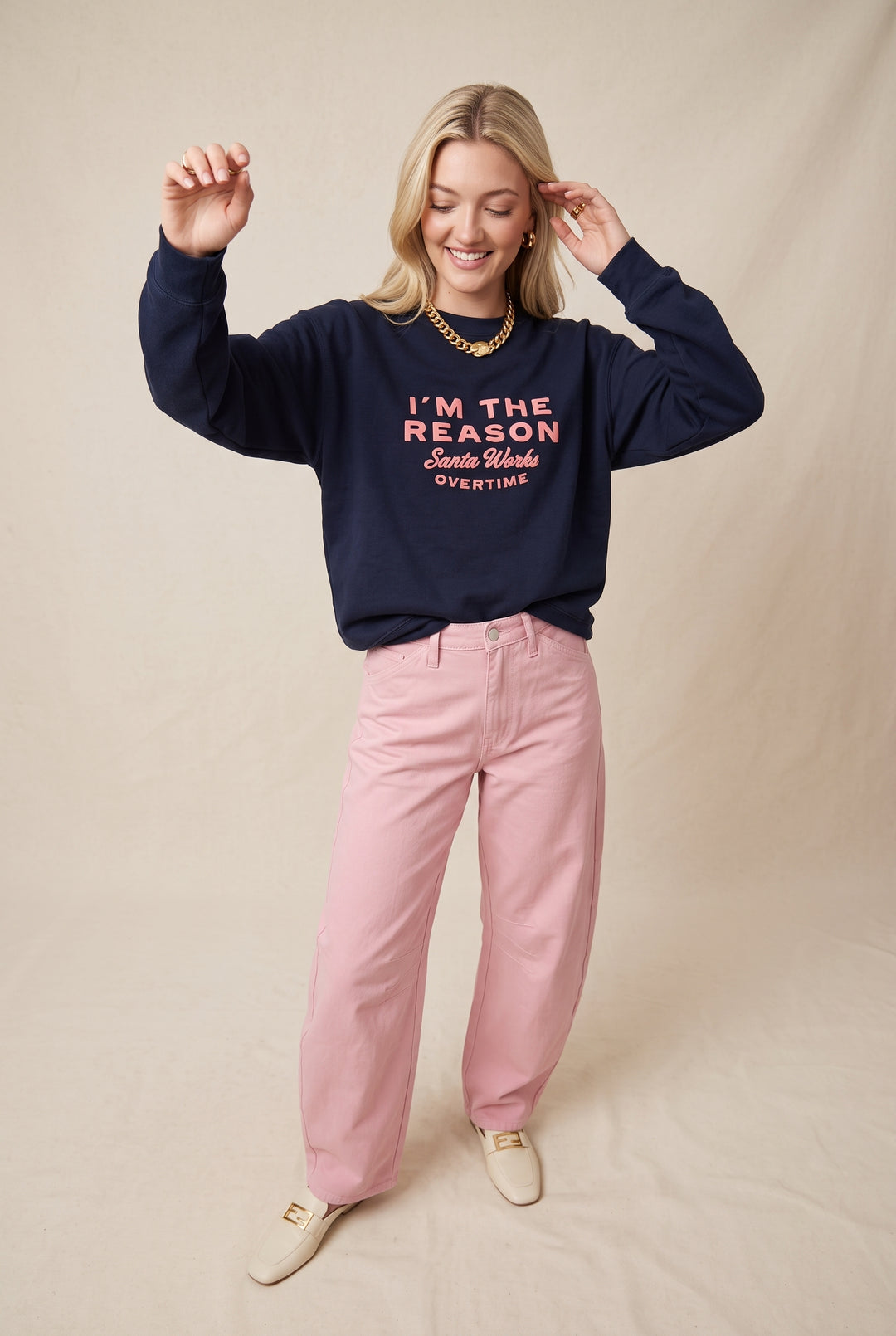 I'm the Reason Santa Works Overtime Sweatshirt