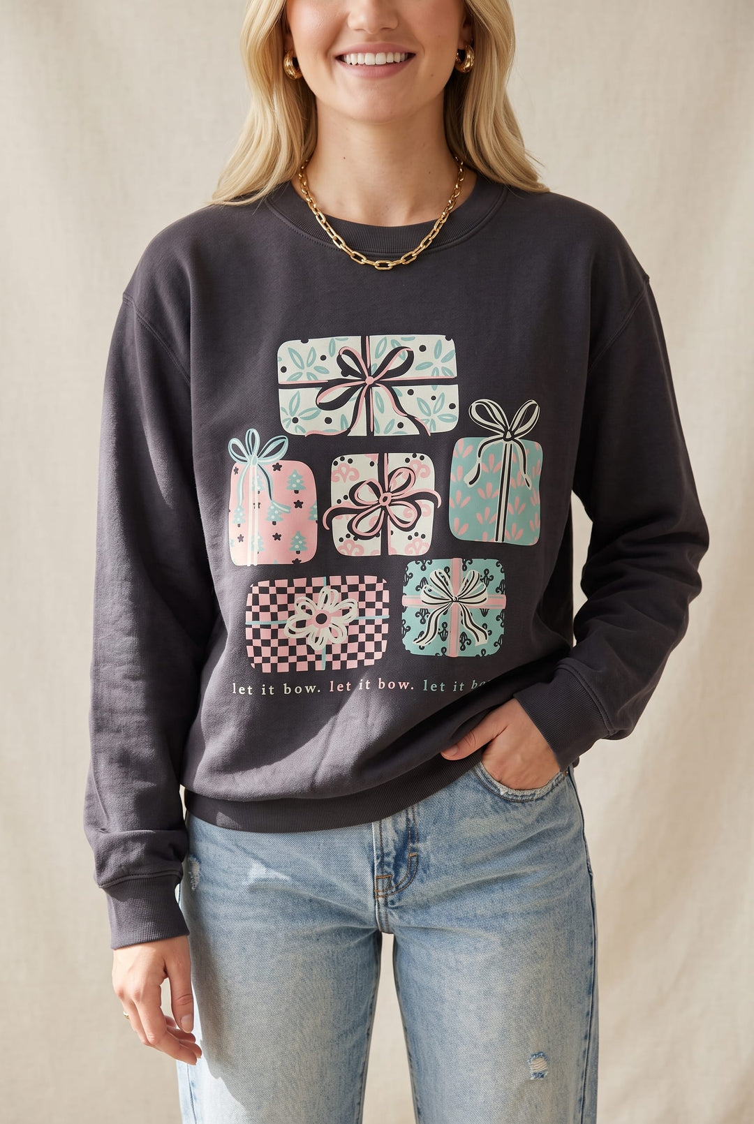 Let it Bow Charcoal Sweatshirt