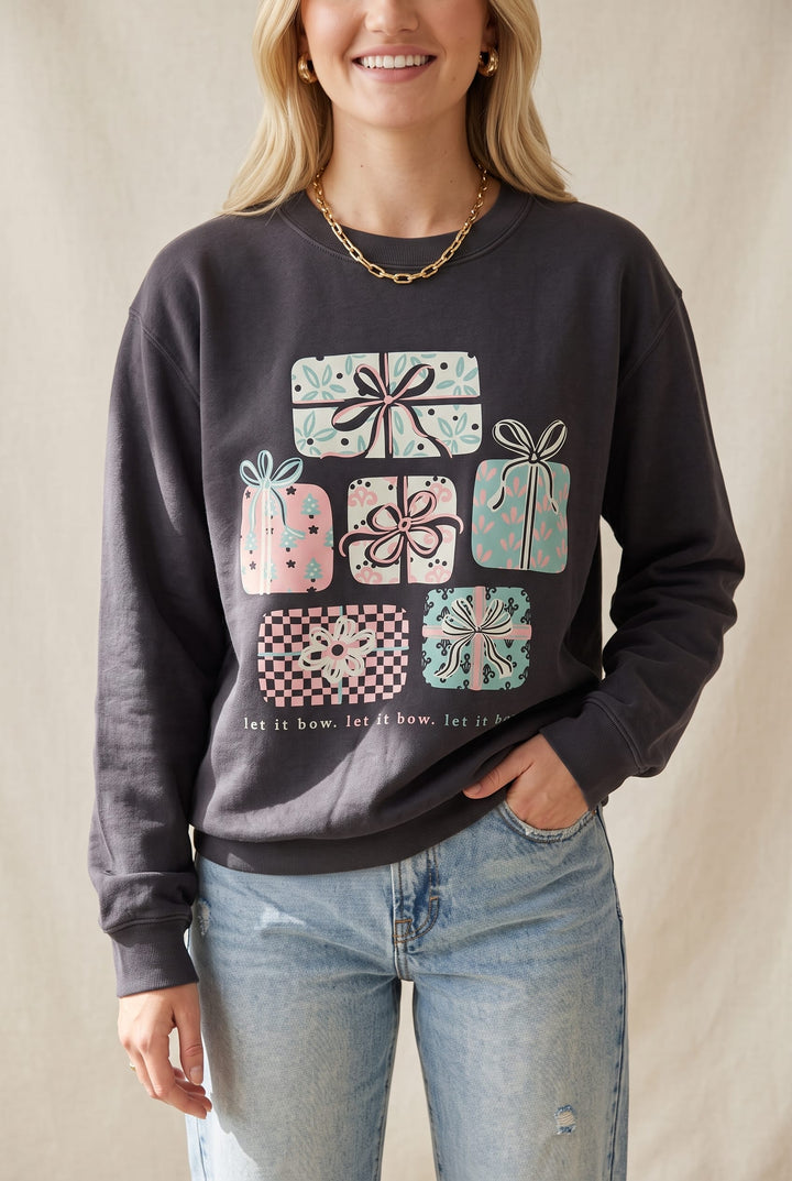 Let it Bow Charcoal Sweatshirt
