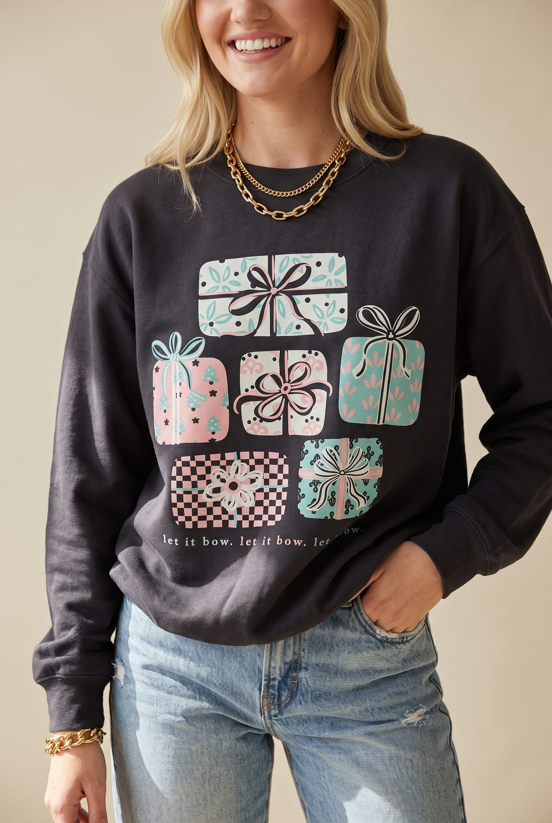 Let it Bow Charcoal Sweatshirt