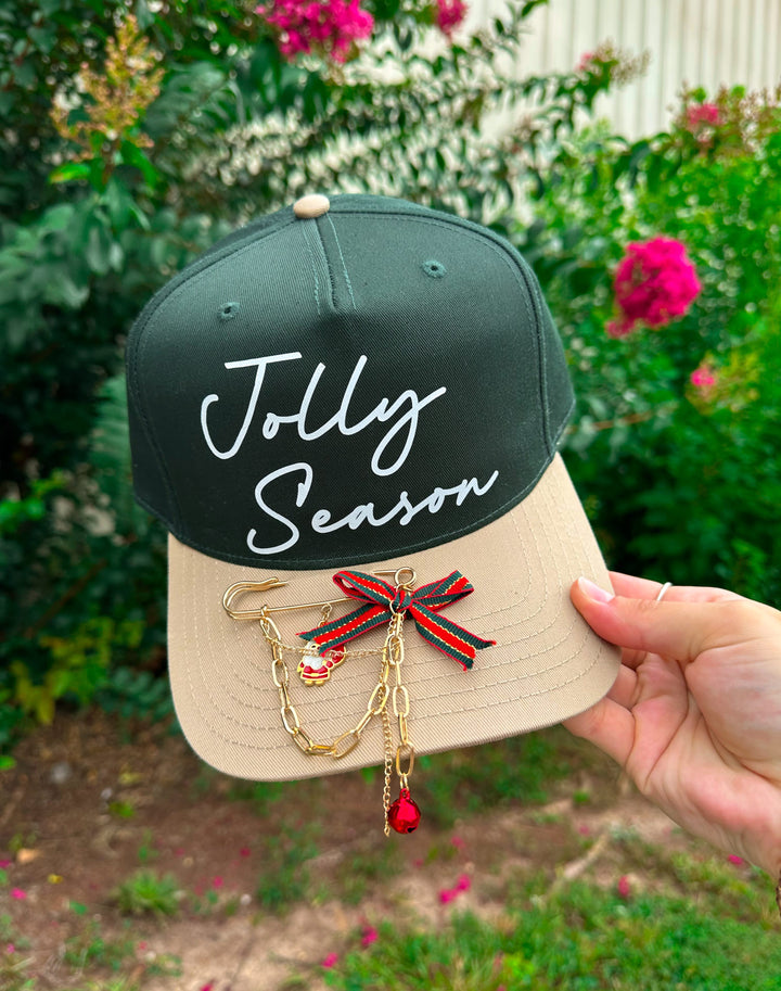 Jolly Season Dark Green/Tan Canvas Trucker Hat