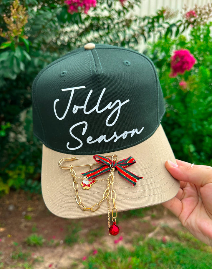 Jolly Season Dark Green/Tan Canvas Trucker Hat