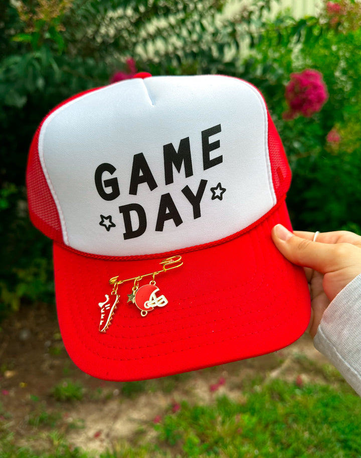 GAME DAY White/Red Trucker Hat