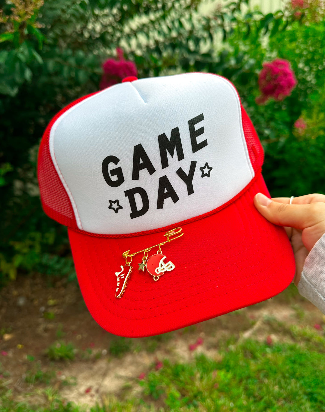 GAME DAY White/Red Trucker Hat