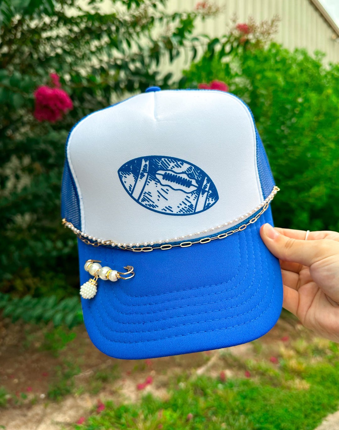 Royal Blue Football White & Royal Blue Trucker Hat