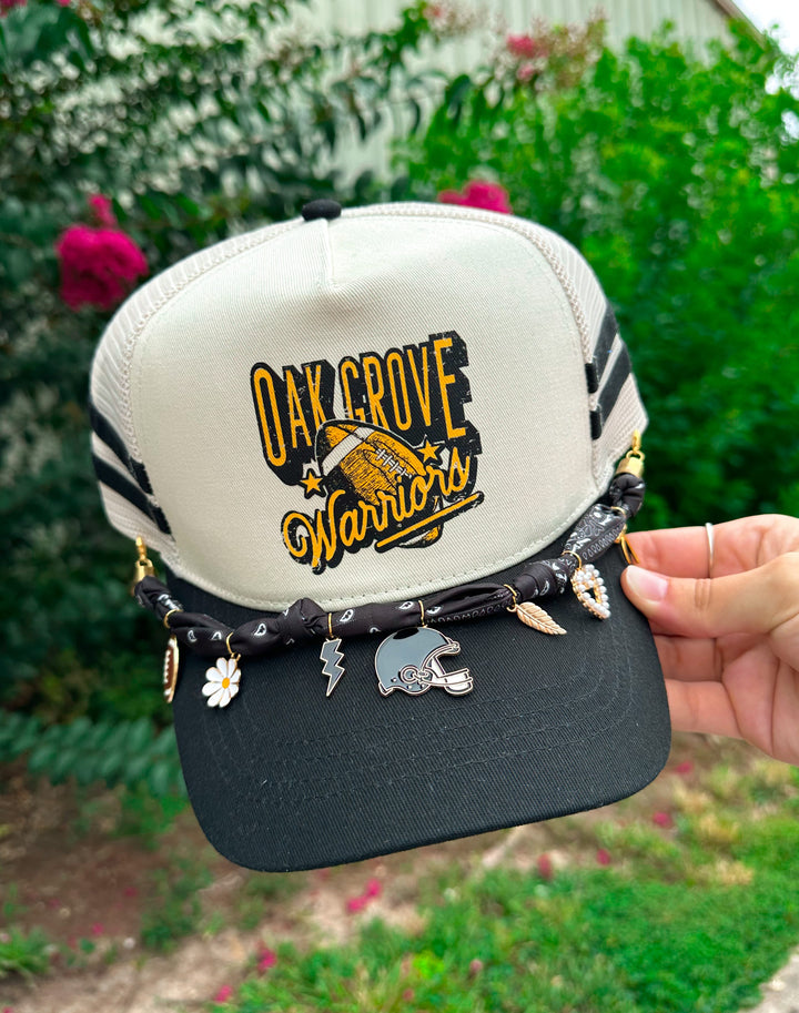 Oak Grove Warriors Black Striped Trucker