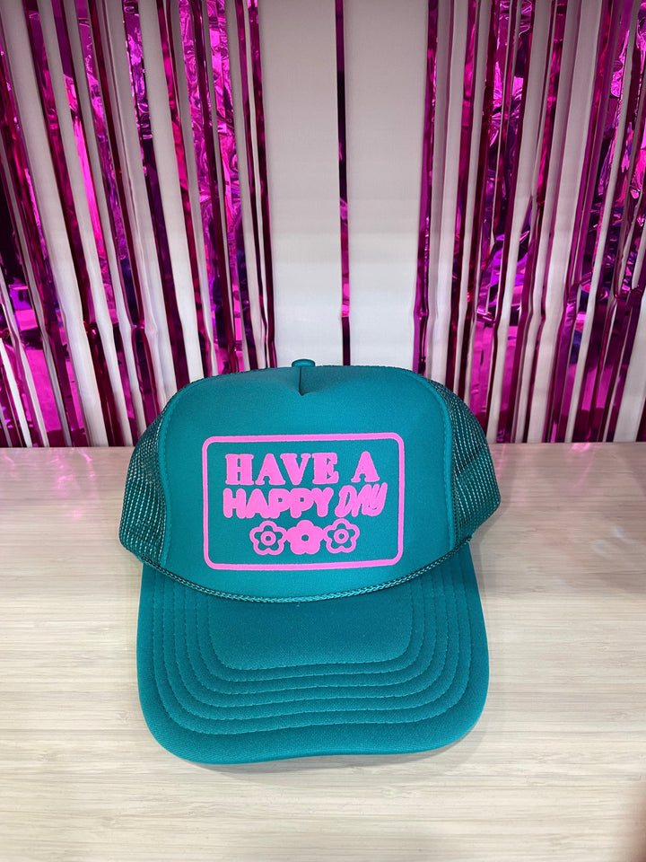 Have A Happy Day Jade Trucker Hat
