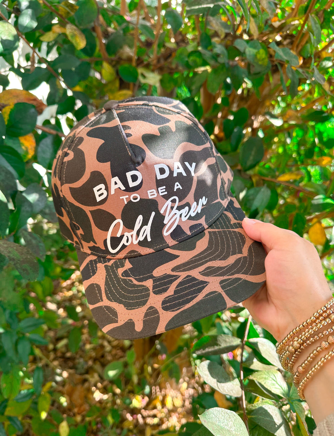 Bad Day To Be A Cold Beer Duck Camo Canvas Trucker