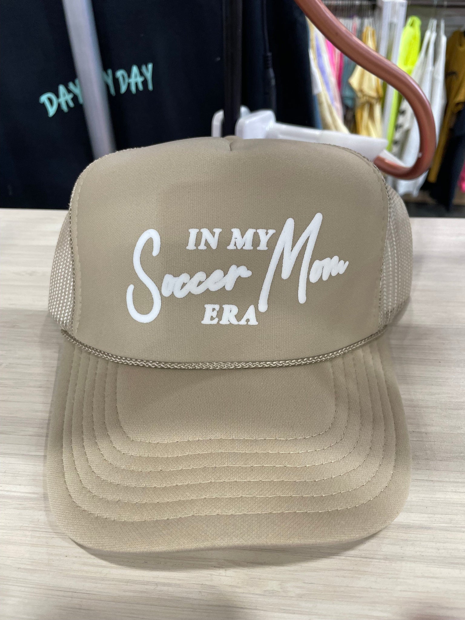 In My Soccer Mom Era Tan Trucker Hat – Southern Bliss Company