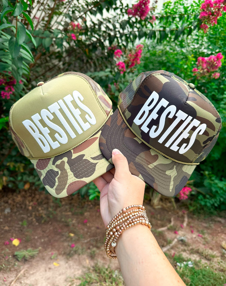BESTIES Two Tone Camo Trucker Hat