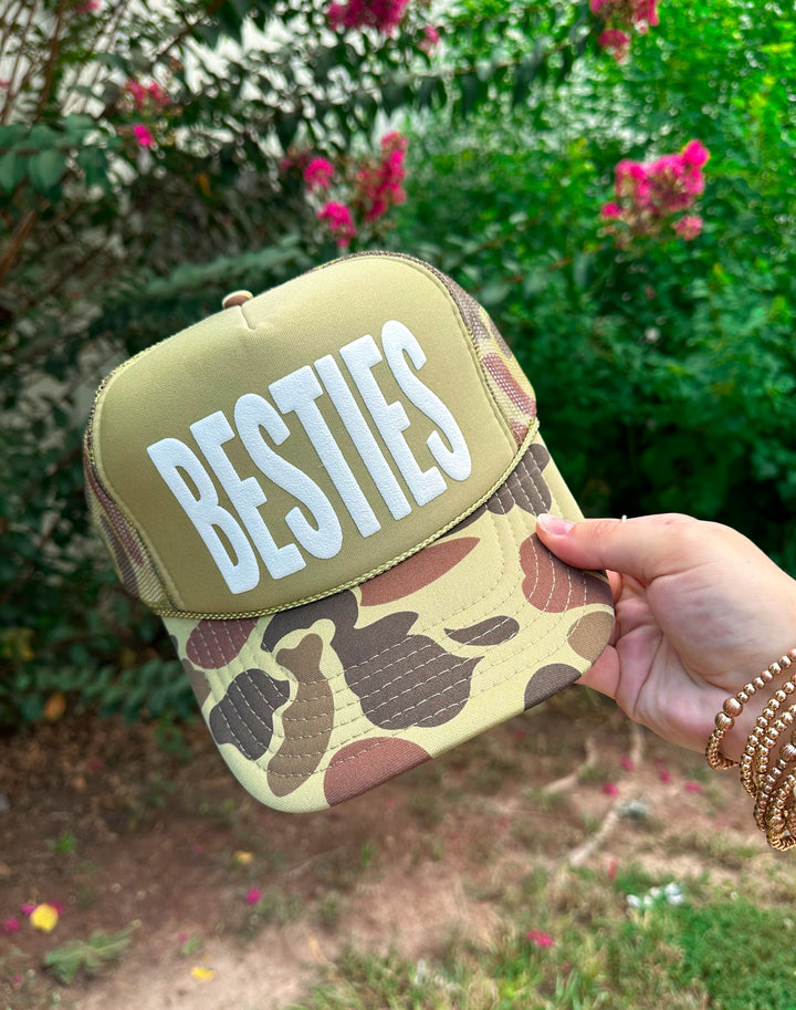 BESTIES Two Tone Camo Trucker Hat