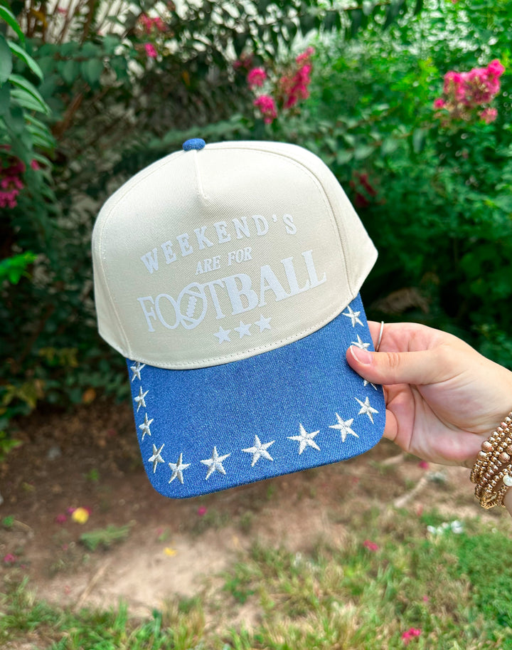 Weekends Are For Football Cream/Dark Denim STAR Canvas Trucker