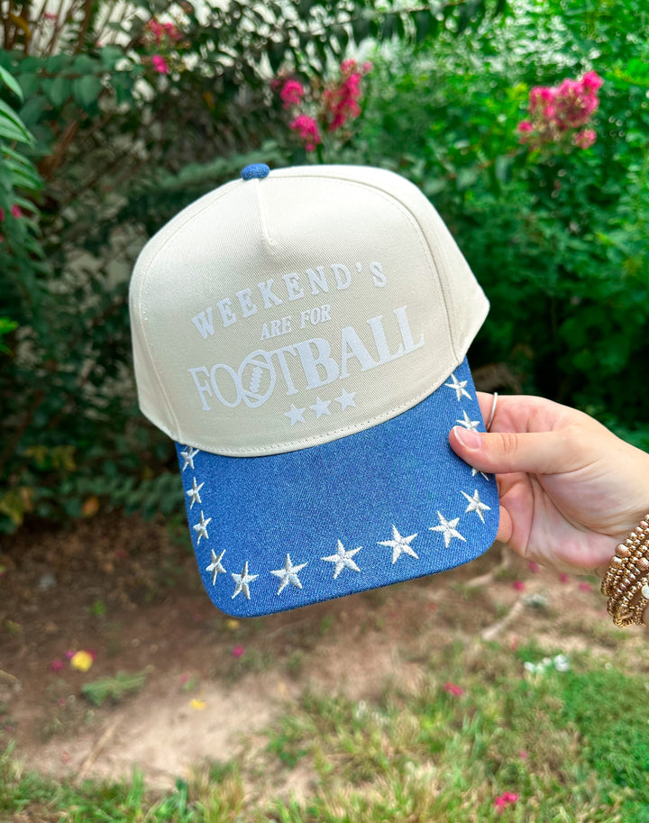 Weekends Are For Football Cream/Dark Denim STAR Canvas Trucker