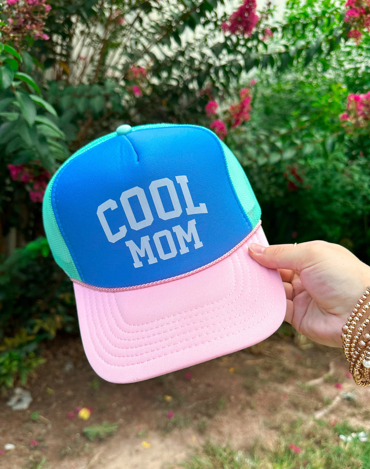 COOL MOM Multi Trucker Hat (Carolina Blue)