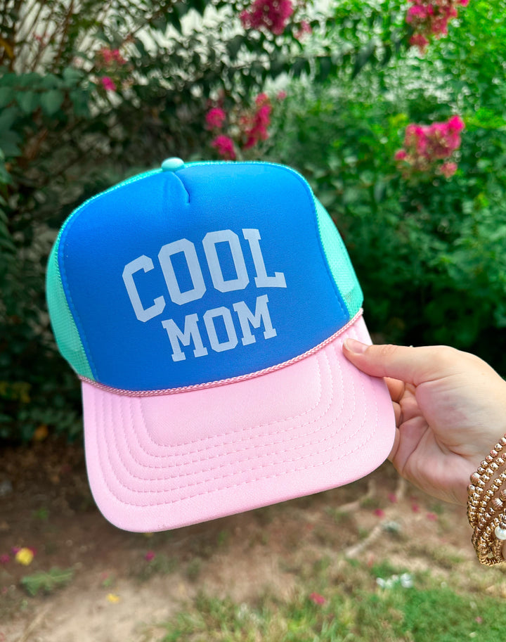 COOL MOM Multi Trucker Hat (Carolina Blue)