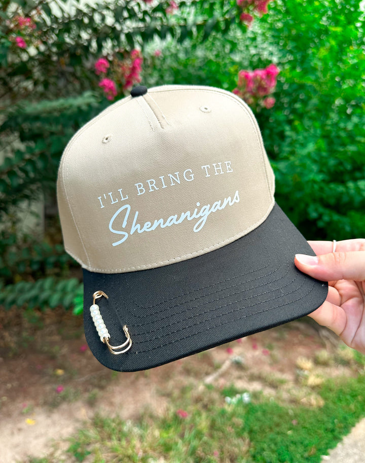 Bring The Shenanigans Tan/Black Canvas Trucker Hat