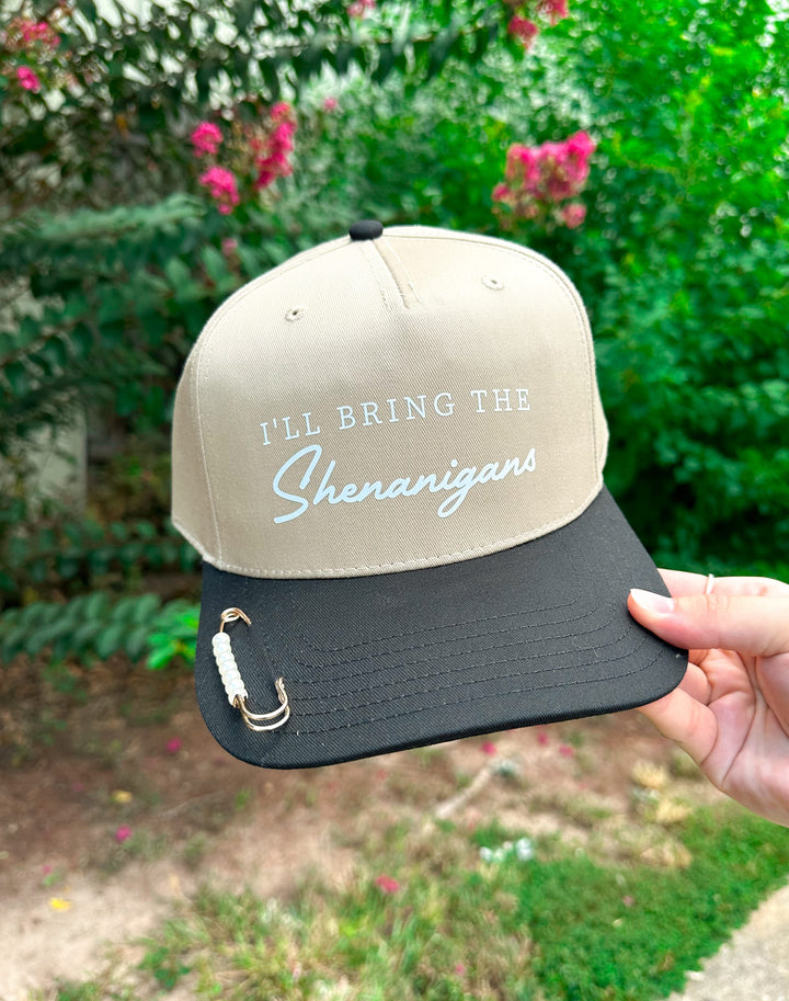 Bring The Shenanigans Tan/Black Canvas Trucker Hat