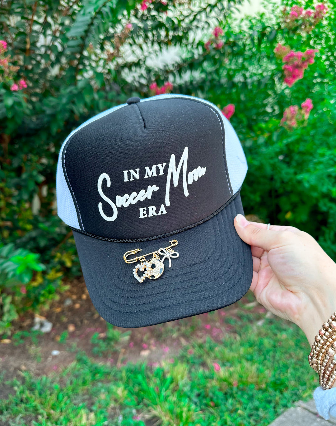 In My Soccer Mom Era Black/White Trucker Hat