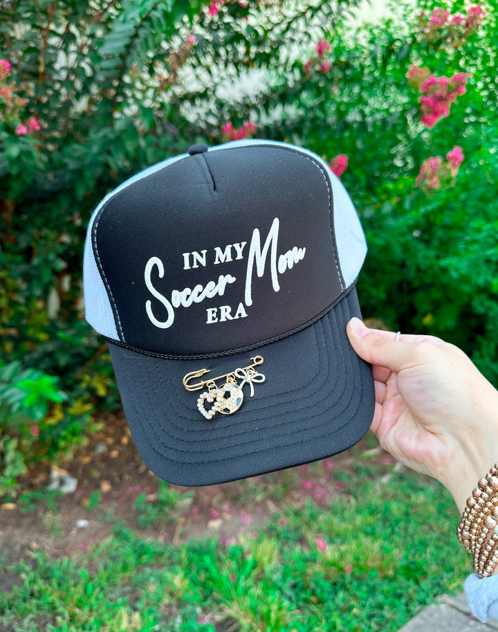 In My Soccer Mom Era Black/White Trucker Hat