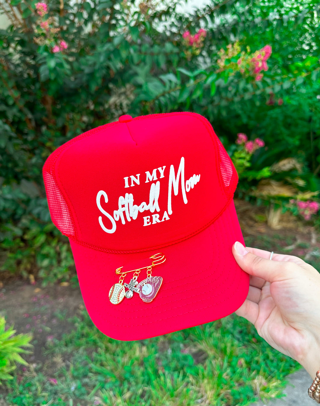 In My Softball Mom Era Red Trucker Hat
