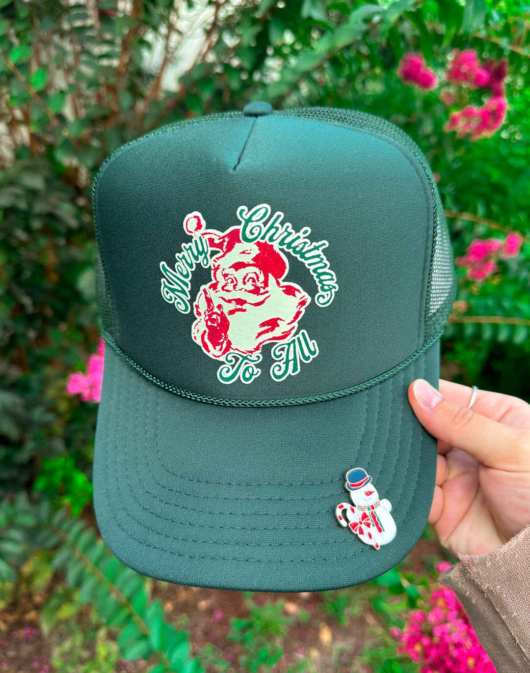 Vintage Santa Dark Green Trucker Hat