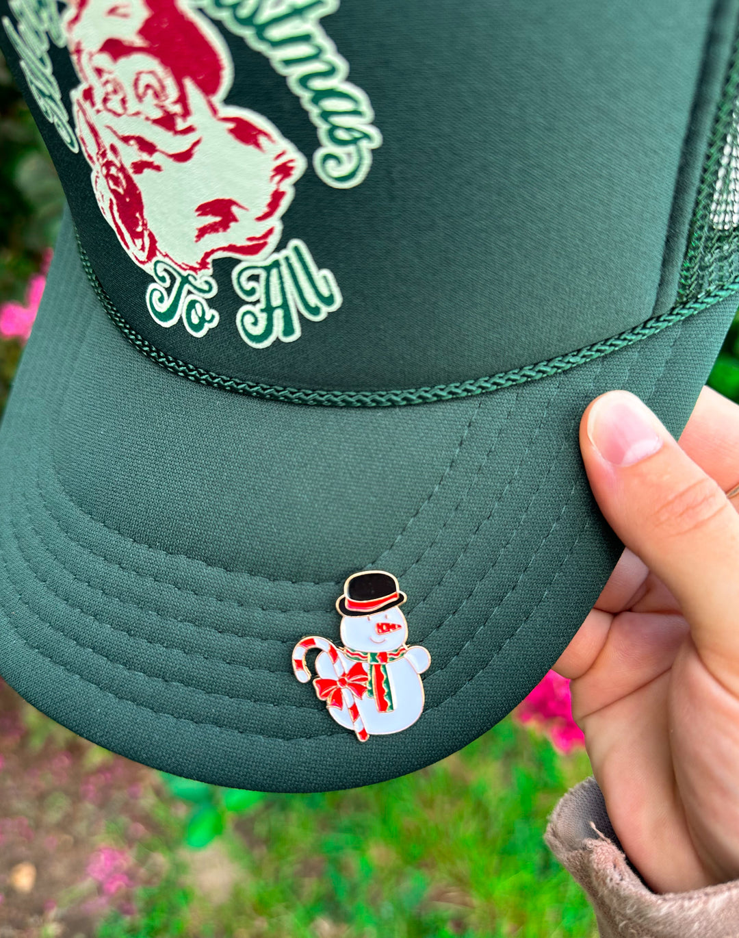 Vintage Santa Dark Green Trucker Hat
