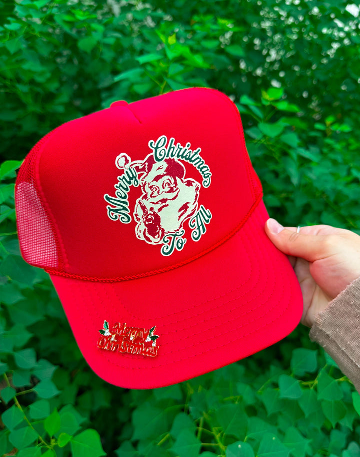 Vintage Santa Red Trucker Hat