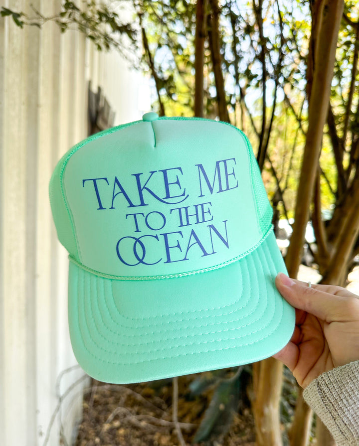 Take Me To The Ocean Seafoam Trucker Hat