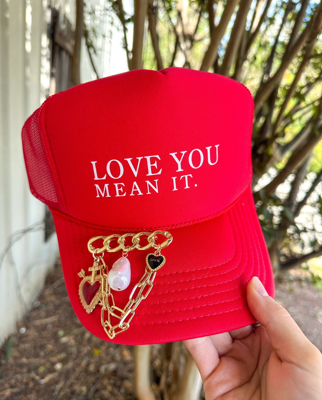 Love You Mean It Red Trucker Hat