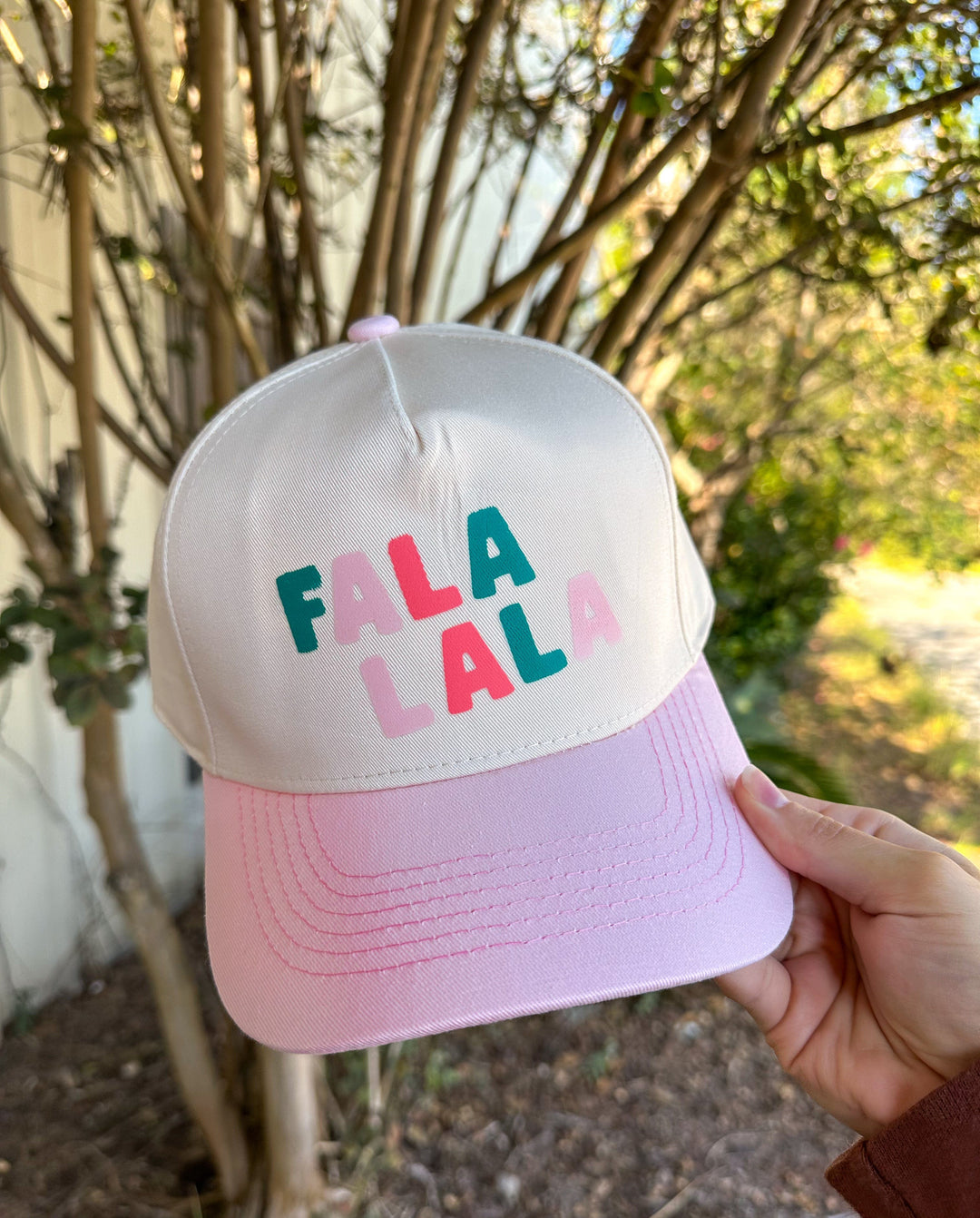 FA LA LA Tan/Light Pink Canvas Trucker
