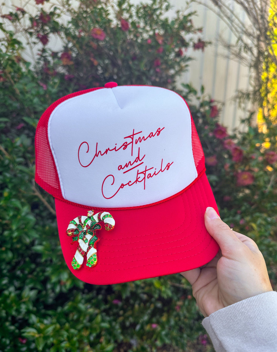 Christmas And Cocktails Red/White Trucker