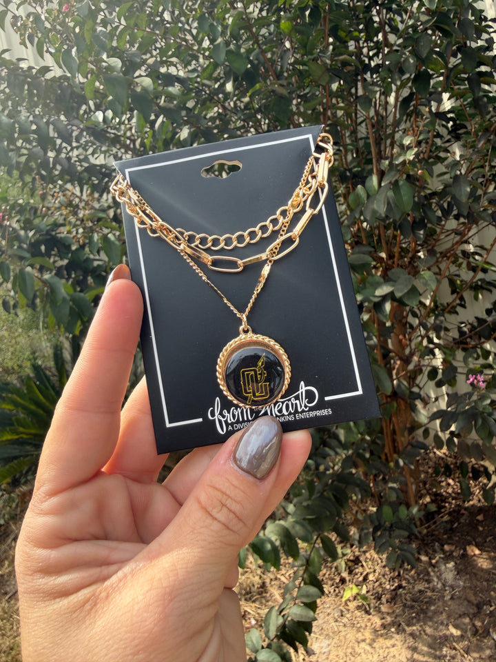 Oak Grove Pendant Gold Stacked Necklace