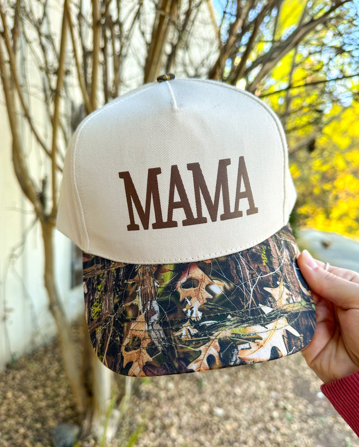 MAMA Khaki/Camo Canvas Trucker