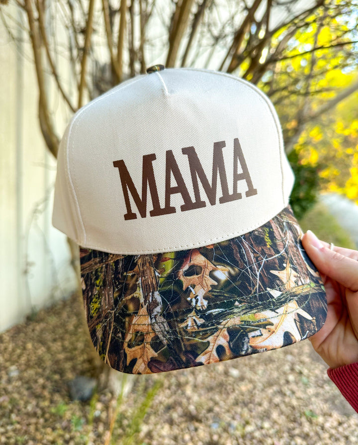 MAMA Khaki/Camo Canvas Trucker
