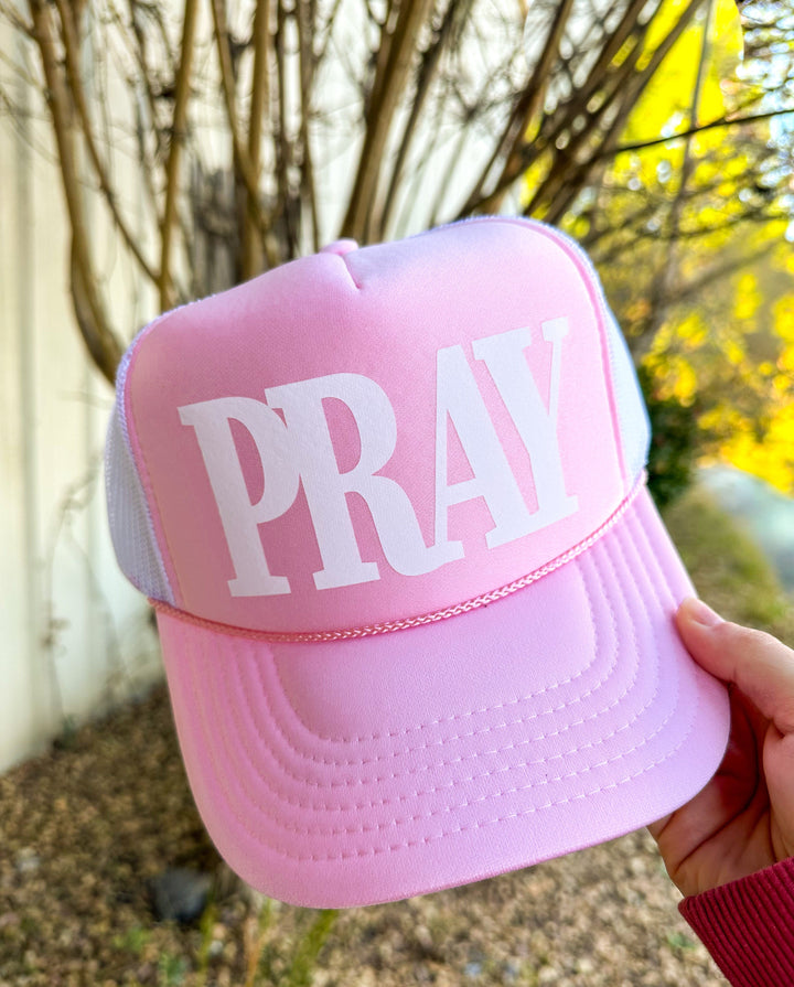 PRAY Light Pink/White Trucker Hat