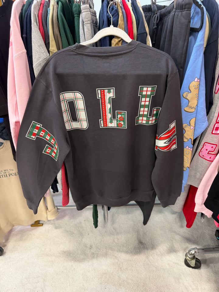 Holly Jolly Patch Charcoal Sweatshirt