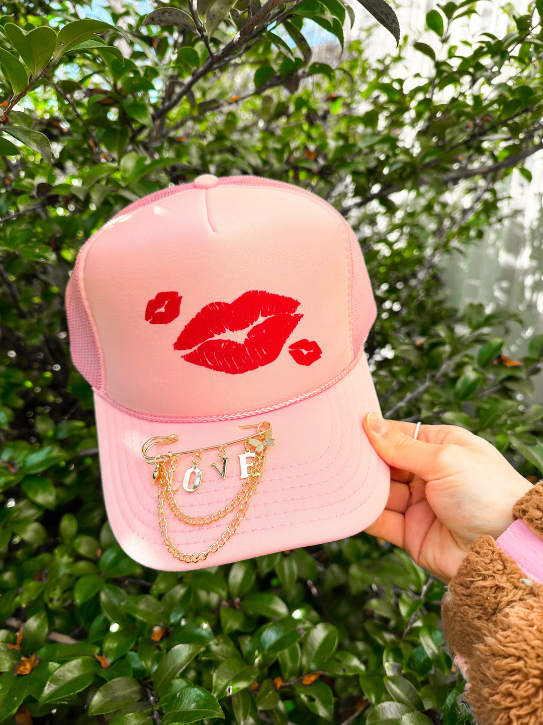 Kisses Light Pink Trucker