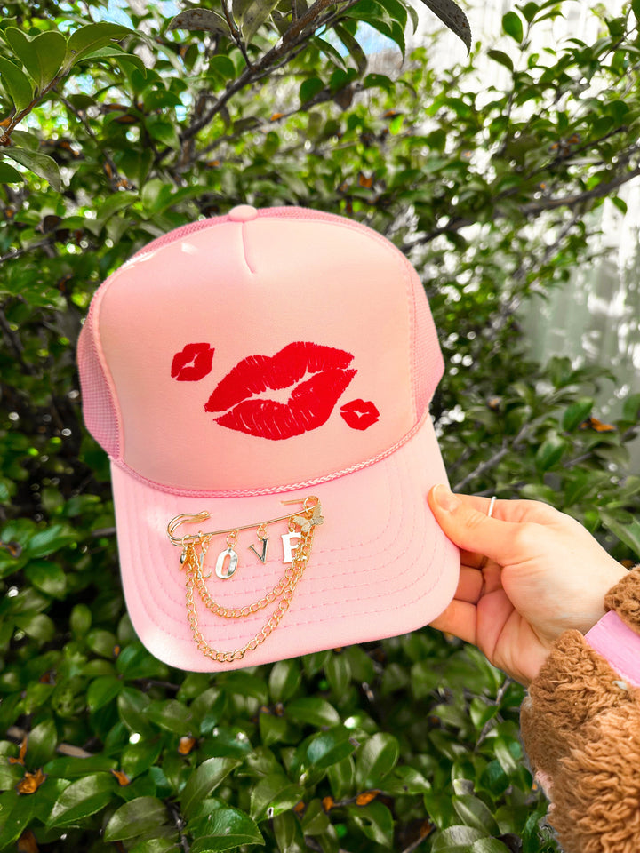 Kisses Light Pink Trucker