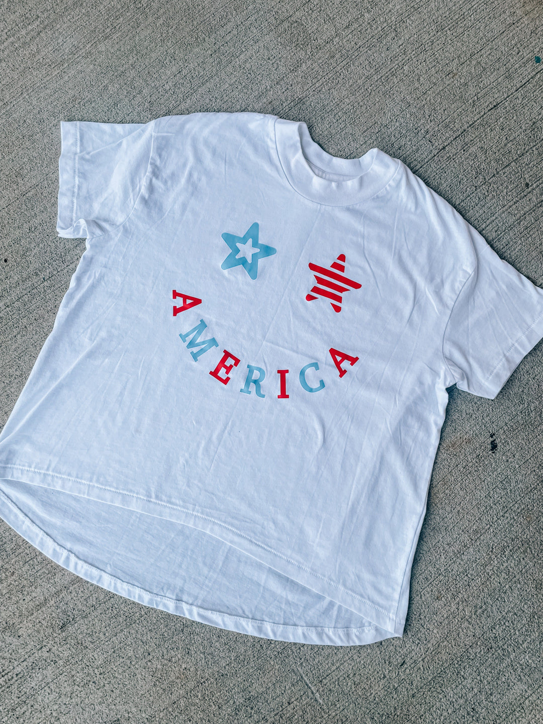 America Smiley High Low Tee