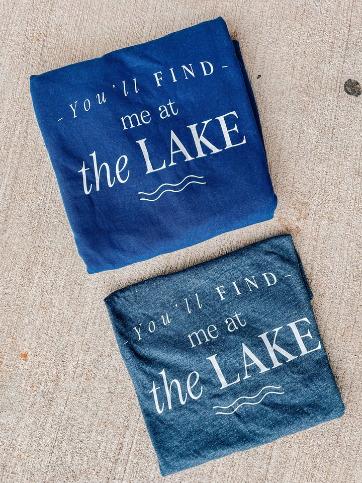 Find Me At The Lake Acid Wash Boxy Tee