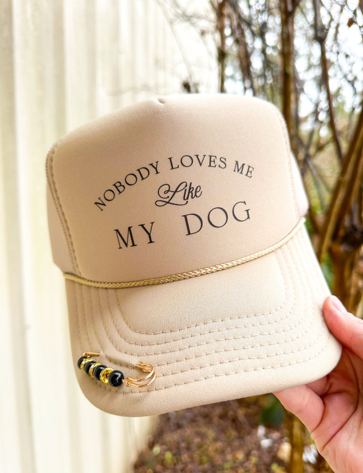 Nobody Loves Me Like My Dog Cream Trucker Hat