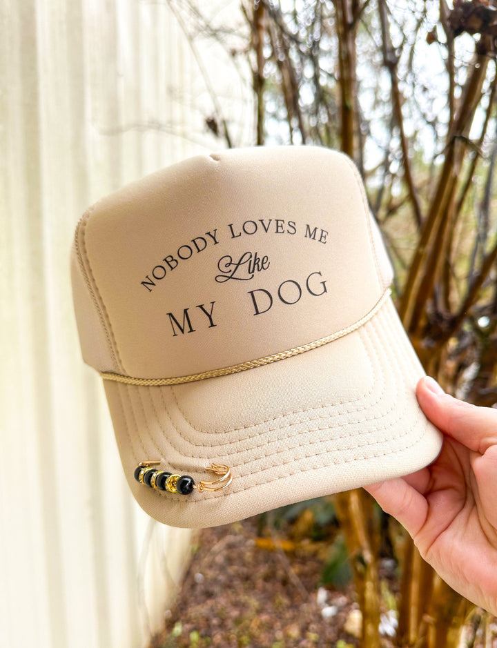 Nobody Loves Me Like My Dog Cream Trucker Hat