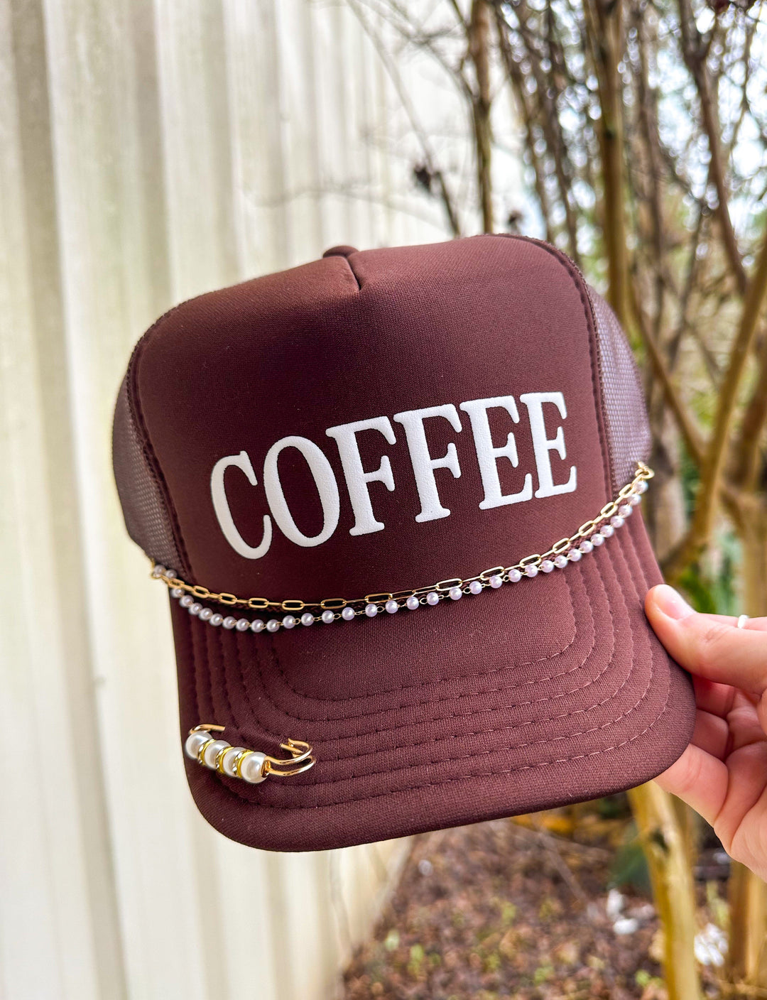 COFFEE Dark Brown Foam Trucker Hat