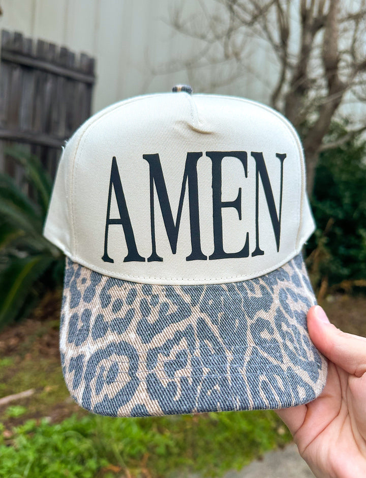 Amen Leopard Canvas Trucker Hat